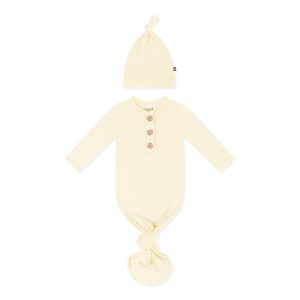 Knotted Day Gown with Hat Set in Chamomile