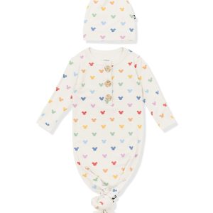 Knotted Day Gown with Hat Set in Pastel Mickey Mouse