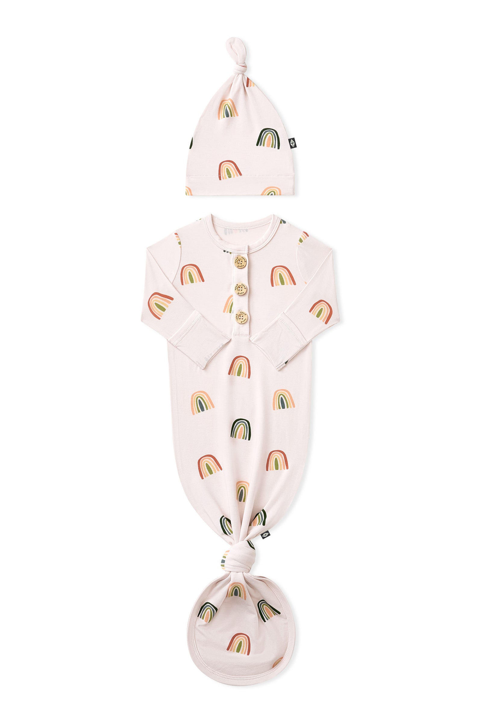 Knotted Day Gown with Hat Set in Retro Rainbow - Image 2