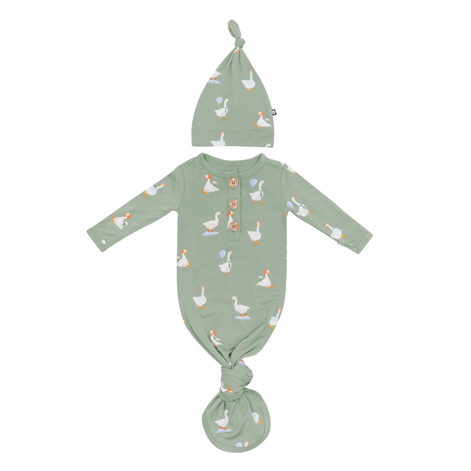 Knotted Day Gown with Hat Set in Silly Goose - Image 2