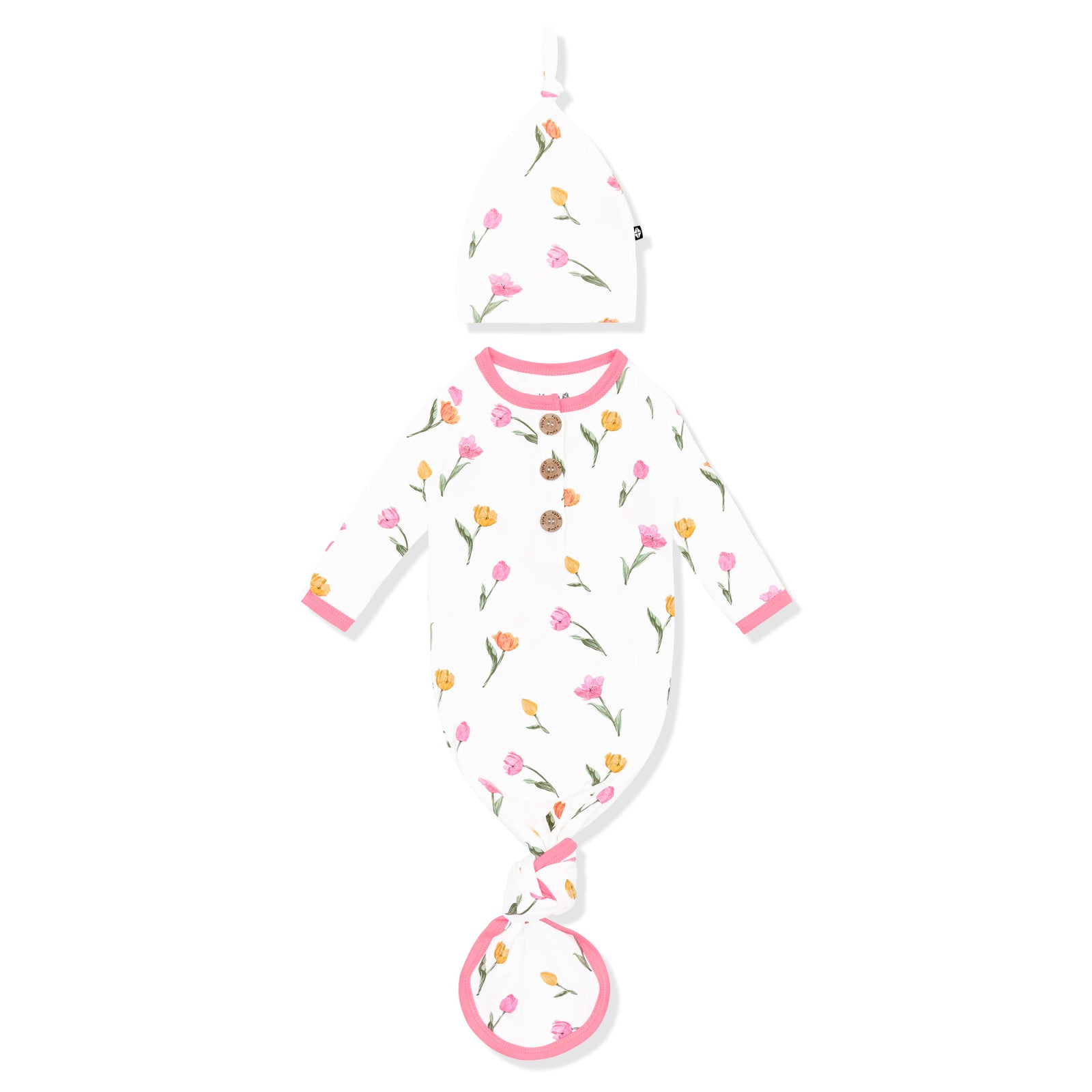 Knotted Day Gown with Hat Set in Tulip - Image 2