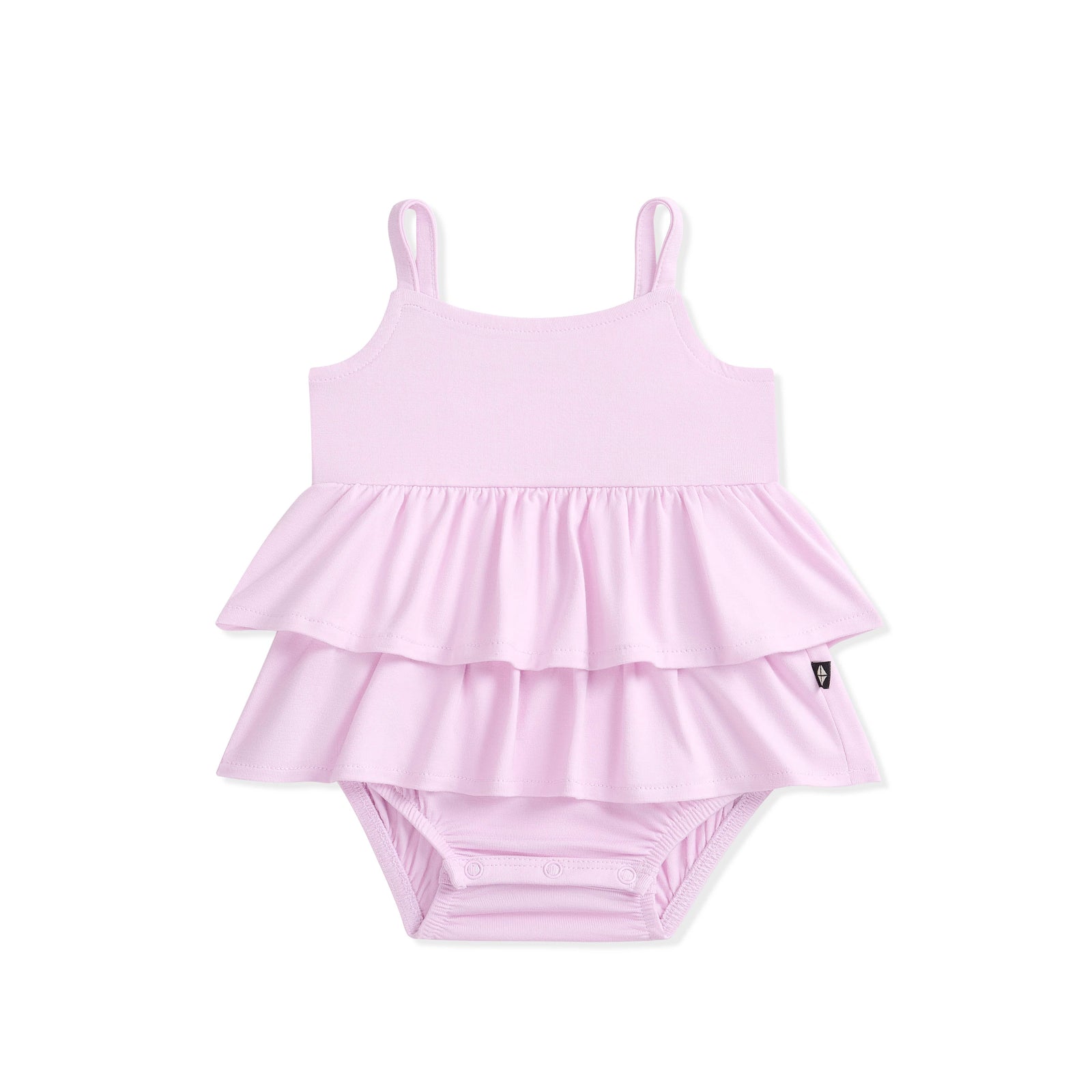 Spaghetti Strap Ruffle Romper in Thistle - Image 2