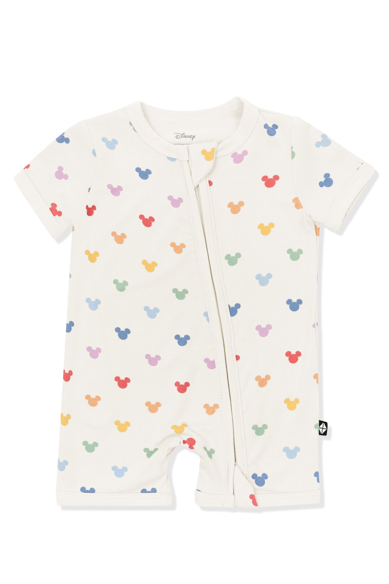Zipper Shortall Romper in Pastel Mickey Mouse - Image 2