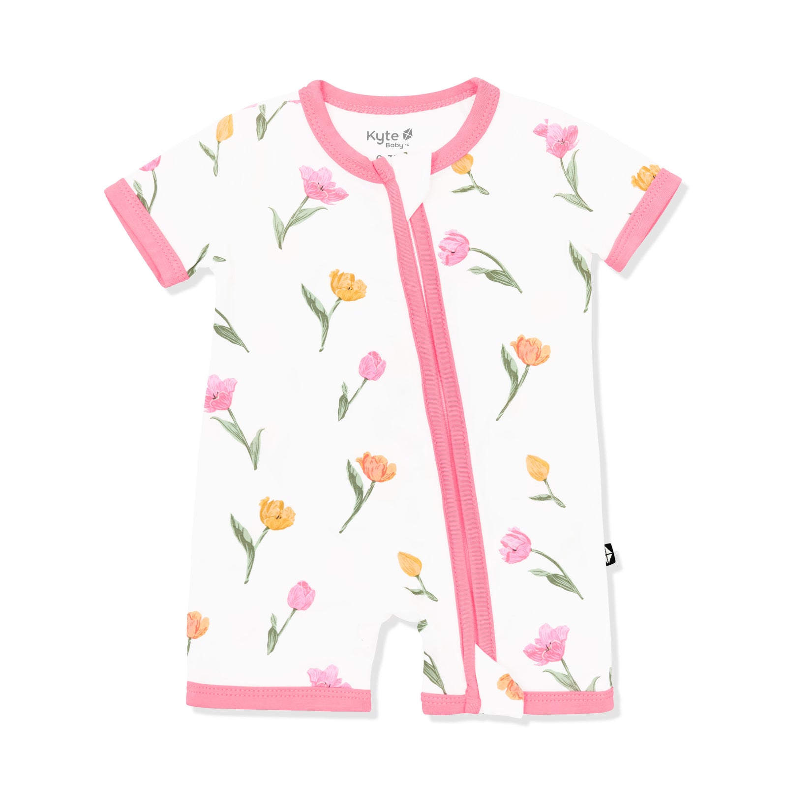 Zipper Shortall Romper in Tulip - Image 2