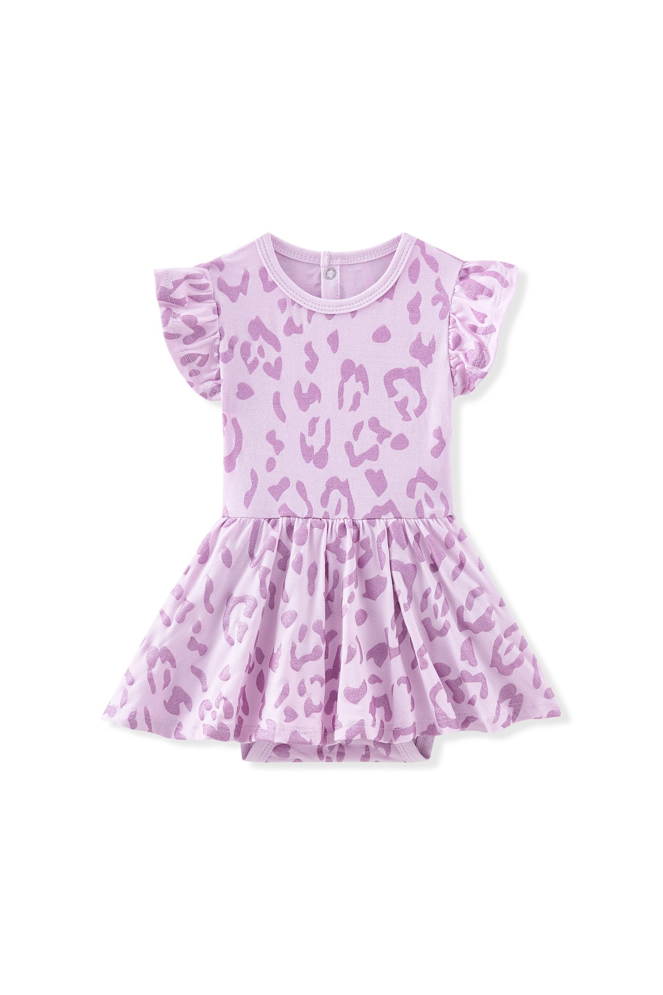Twirl Bodysuit Dress in Thistle Leopard - Image 2