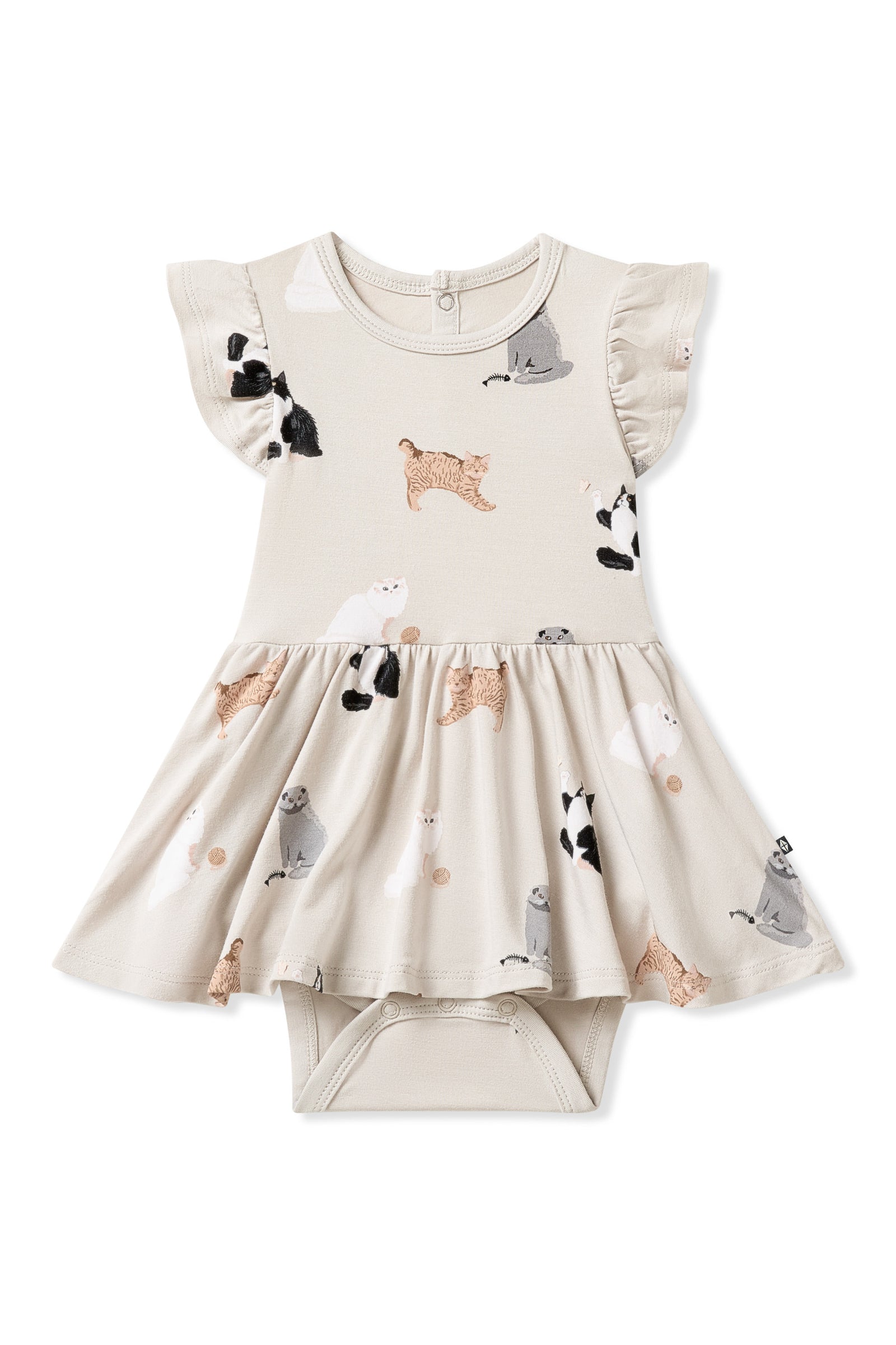 Twirl Bodysuit Dress in Fluffy Cat - Image 2