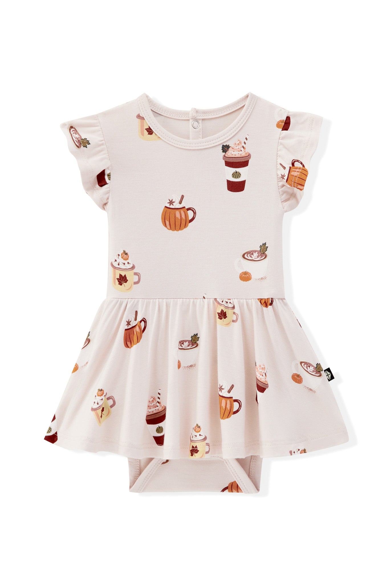 Twirl Bodysuit Dress in Pumpkin Spice Latte - Image 2