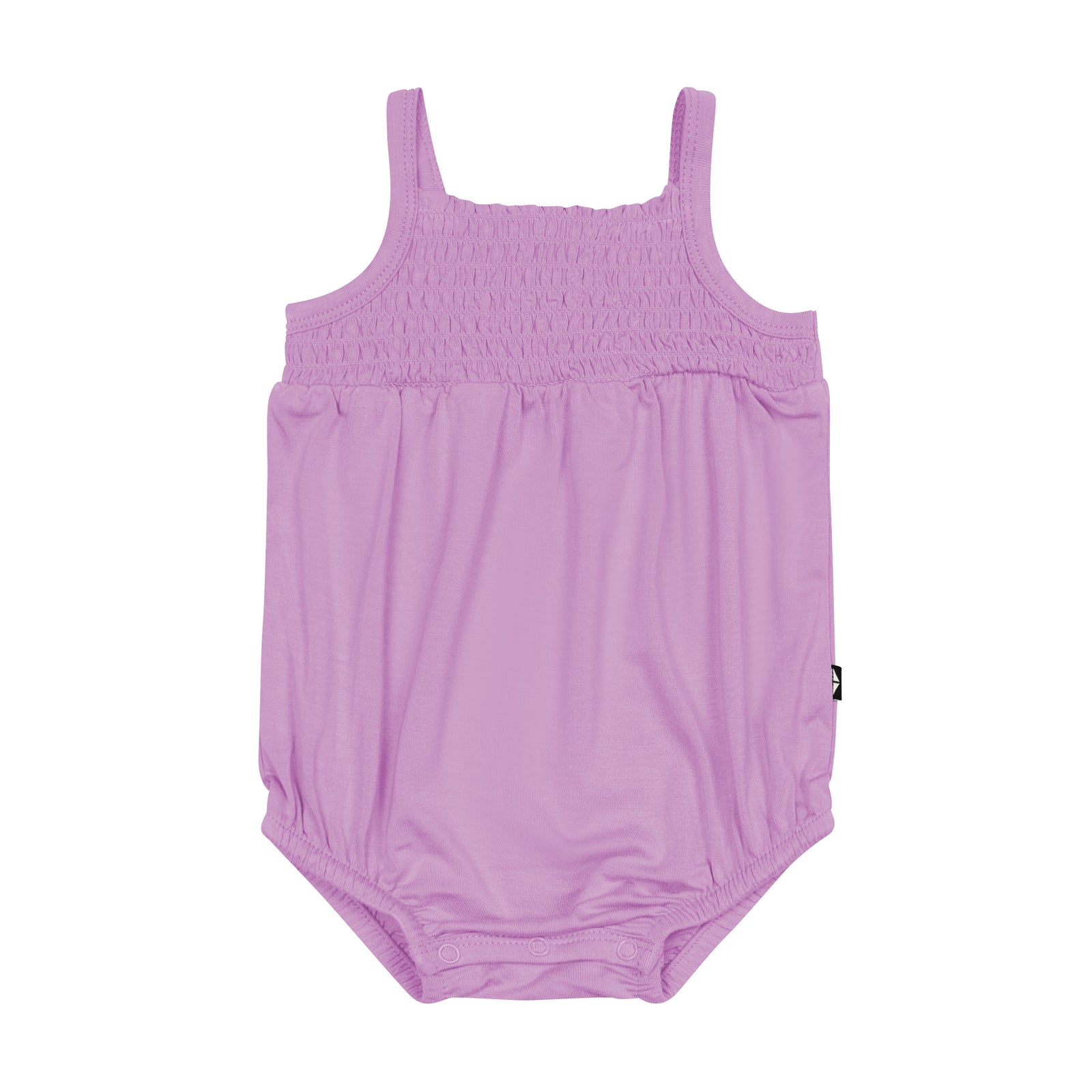 Smocked Bubble Romper in Poi - Image 2