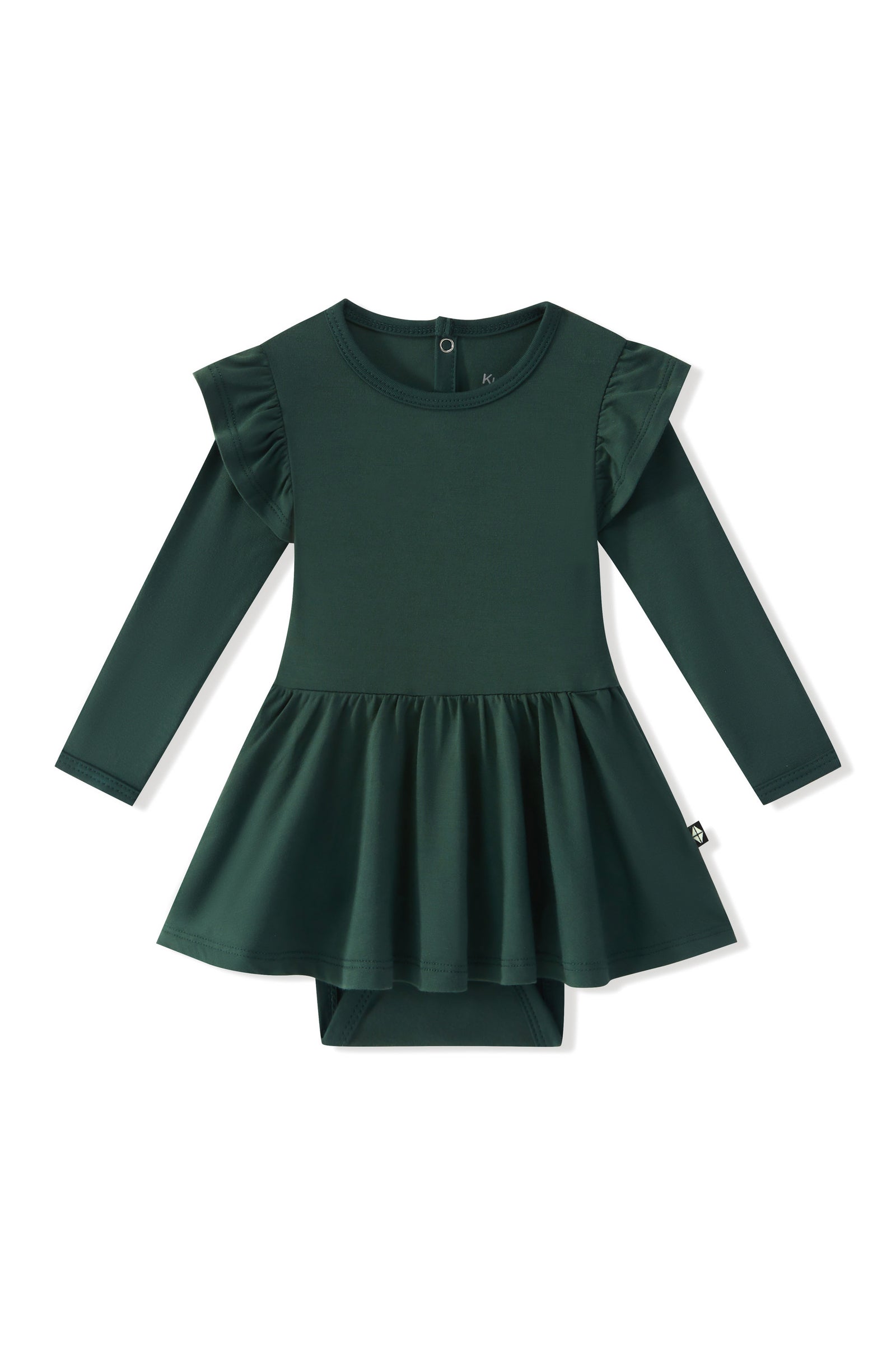 Long Sleeve Twirl Bodysuit Dress in Cypress - Image 2