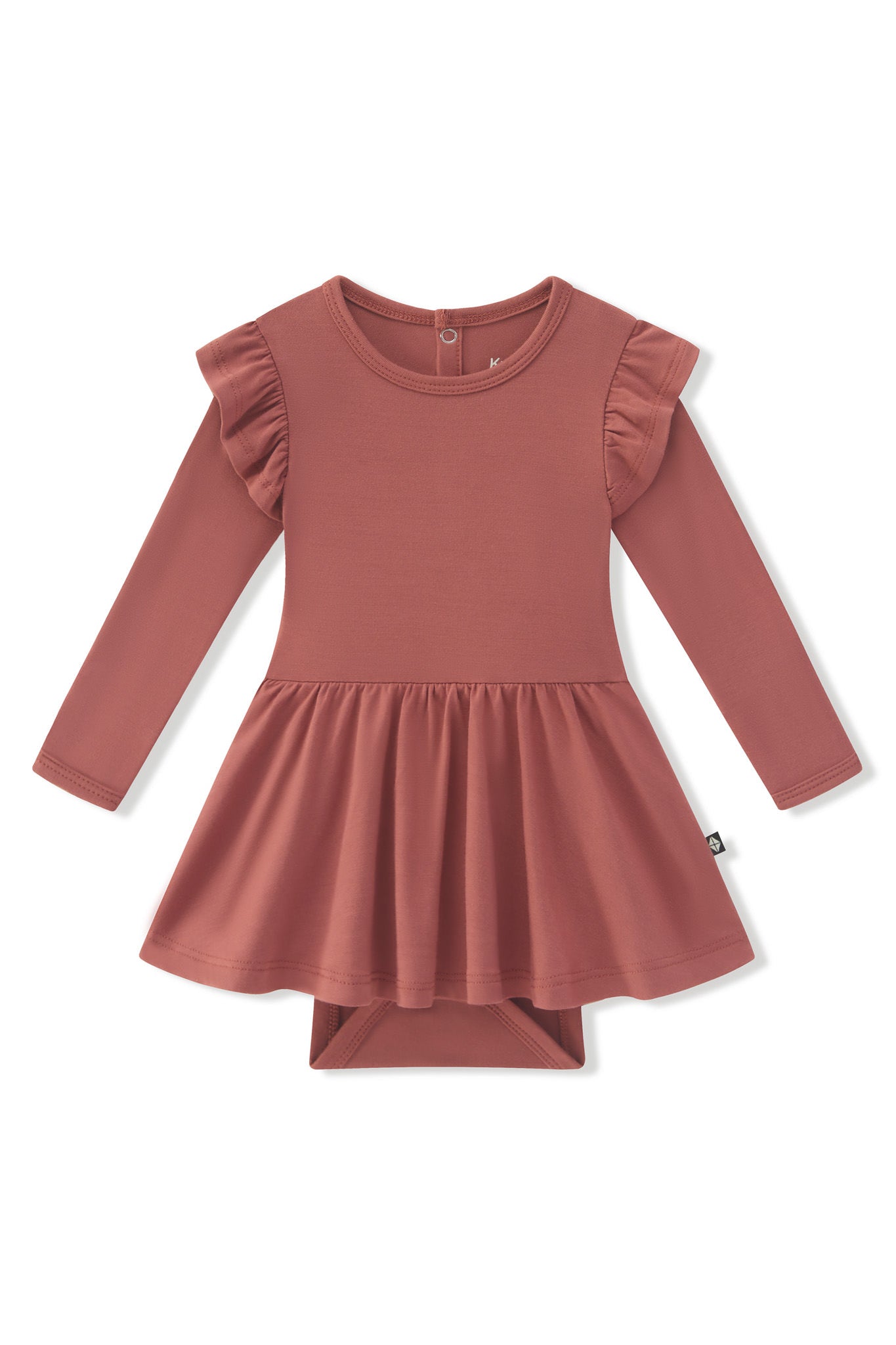 Long Sleeve Twirl Bodysuit Dress in Ember - Image 2