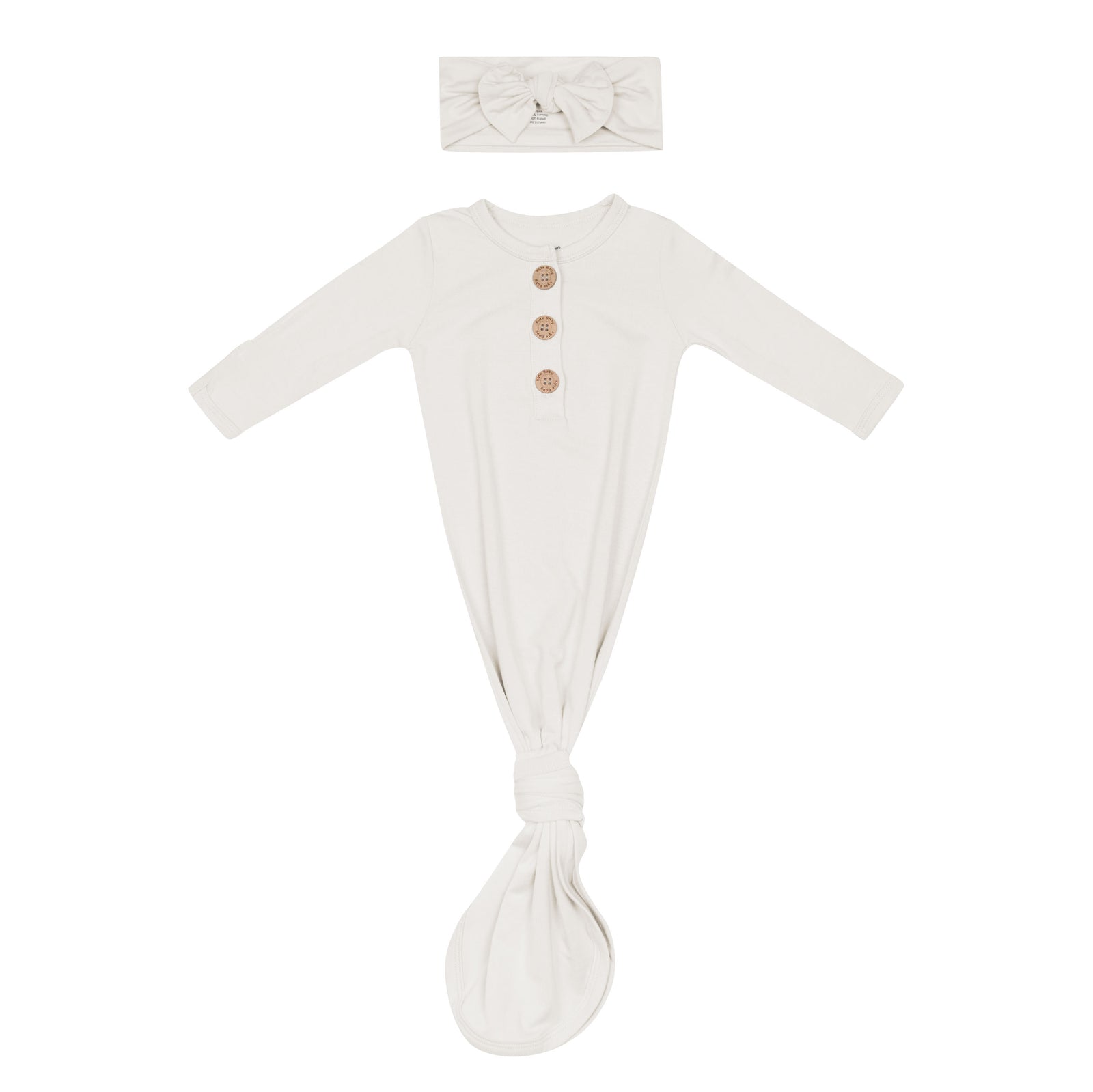 Knotted Day Gown with Bow Set in Oat - Image 2