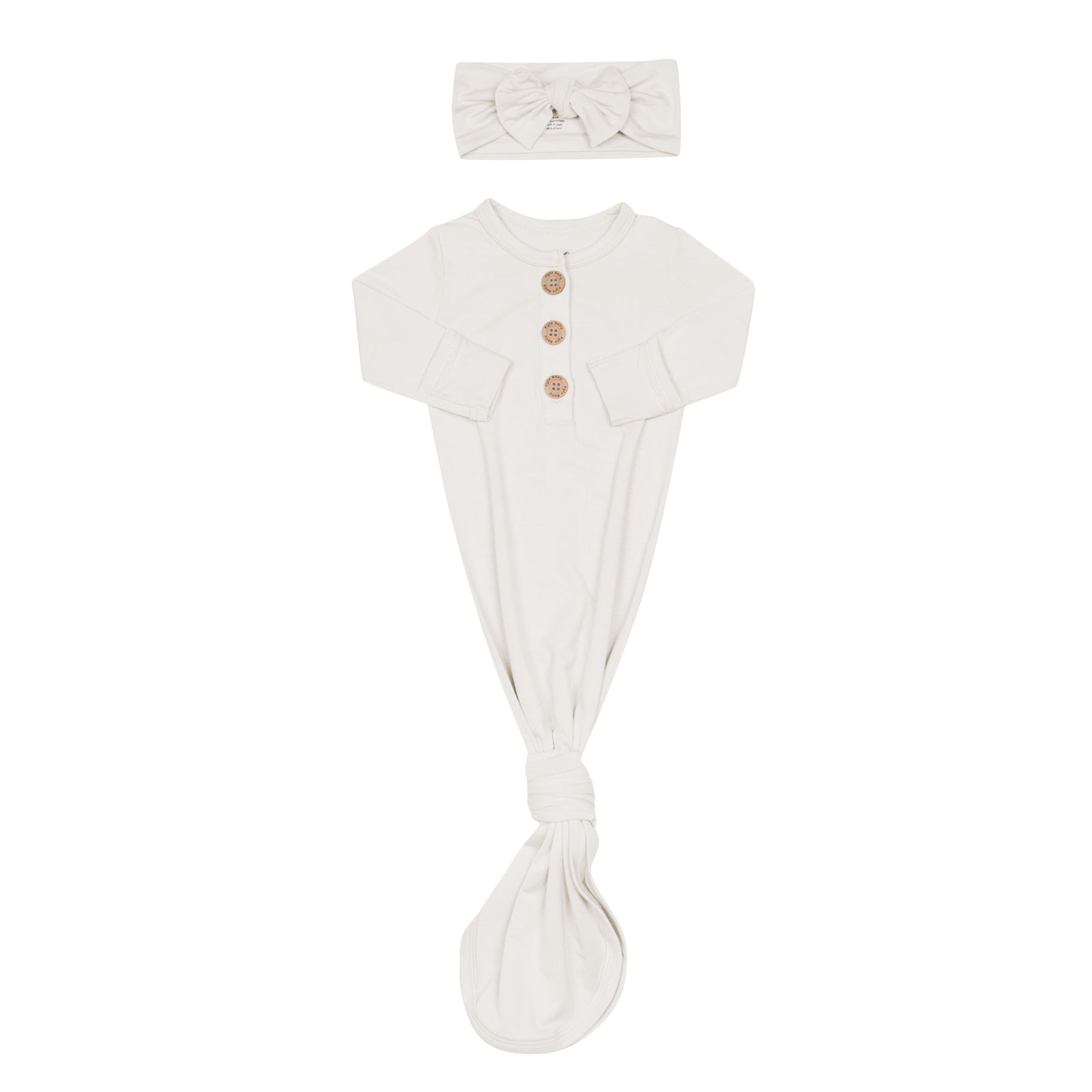 Knotted Day Gown with Bow Set in Oat - Image 4