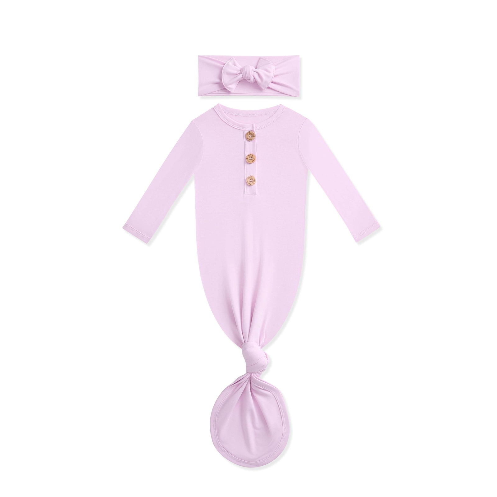 Knotted Day Gown with Bow Set in Thistle - Image 2