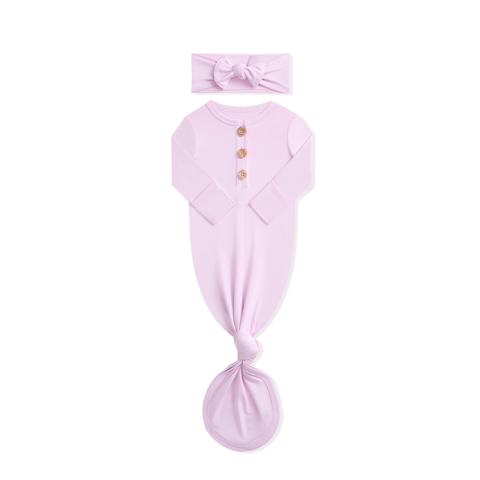 Knotted Day Gown with Bow Set in Thistle - Image 4