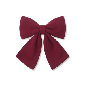 Large Alligator Clip Bow in Burgundy
