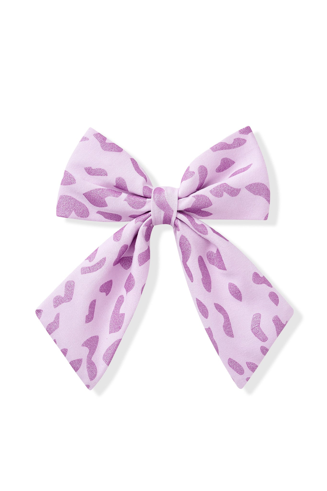 Large Alligator Clip Bow in Thistle Leopard - Image 2