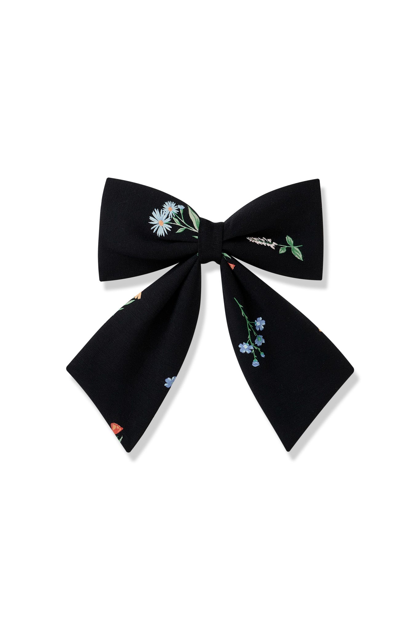 Large Alligator Clip Bow in Midnight Wildflower - Image 2