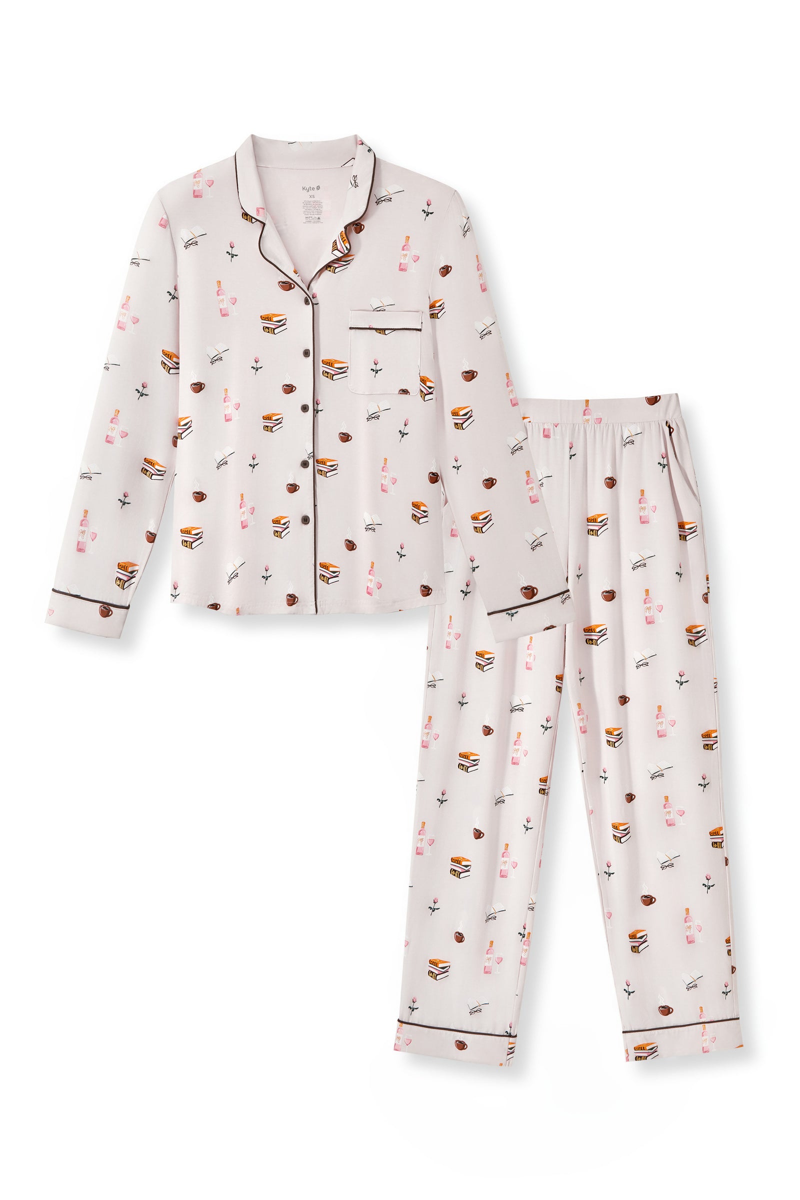 Long-Sleeved Women's Pajama Set in Book Club - Image 7