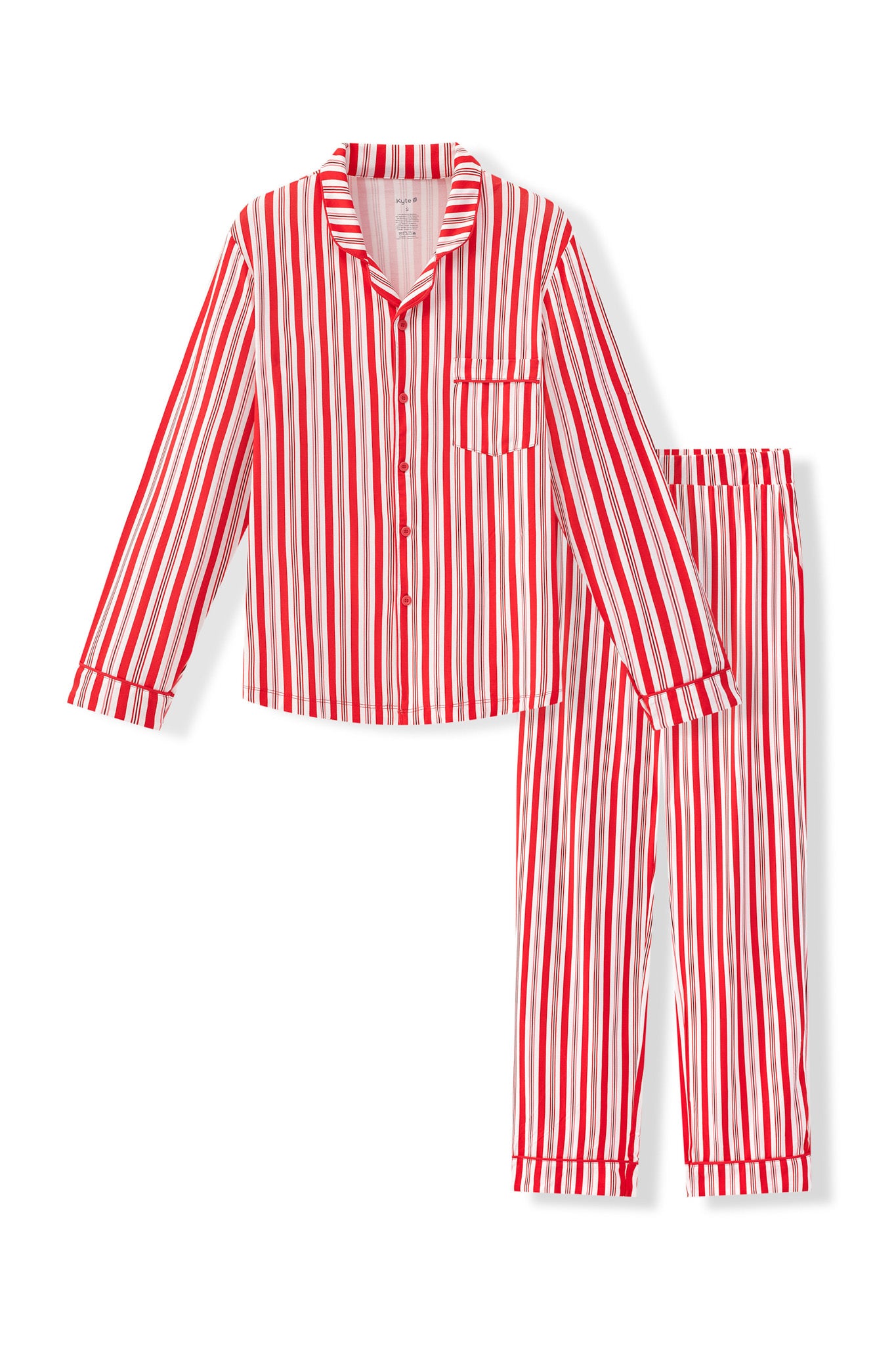 Men's Long Sleeve Pajama Set in Peppermint Stripes - Image 8