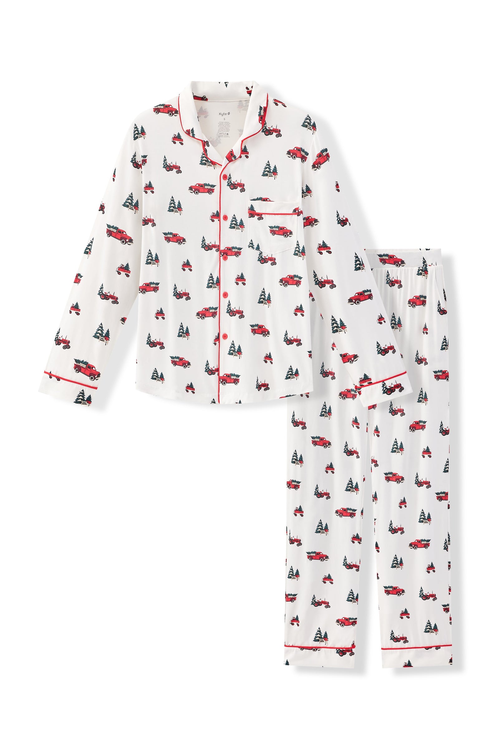 Men's Long Sleeve Pajama Set in Holiday Tree Farm - Image 8
