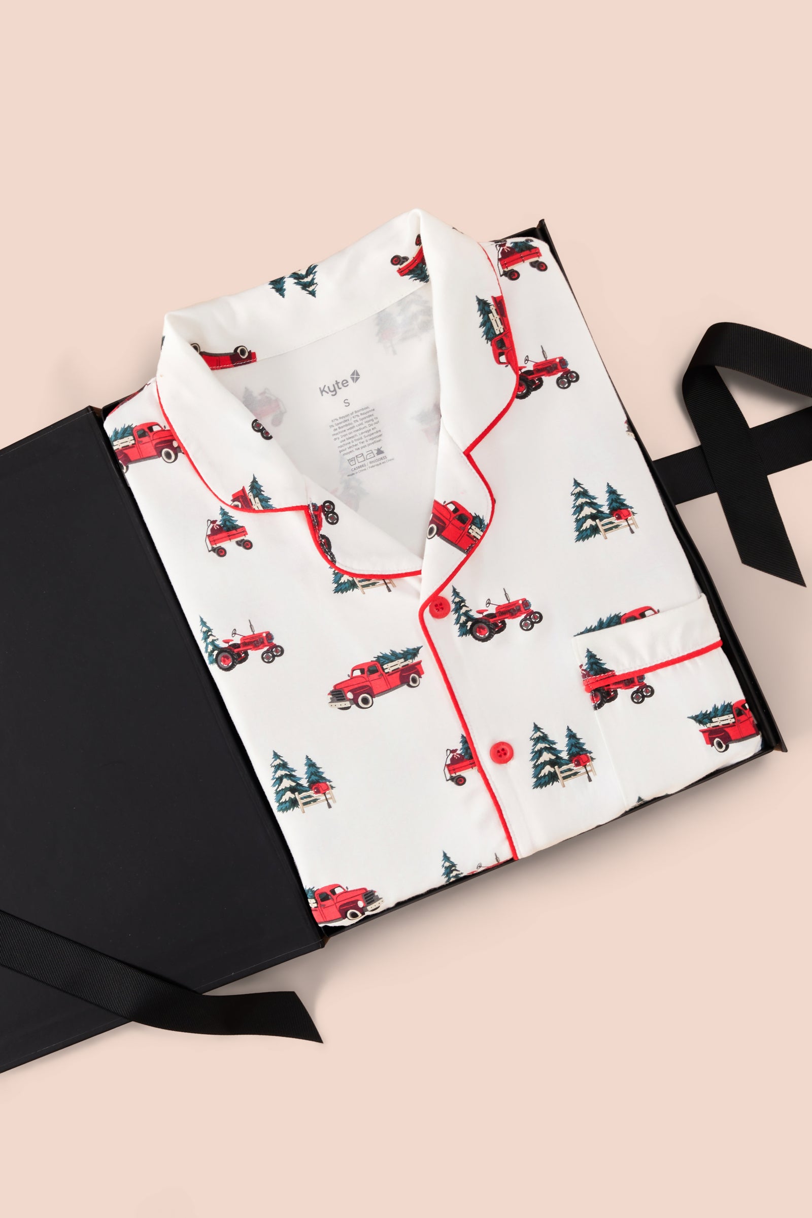 Men's Long Sleeve Pajama Set in Holiday Tree Farm - Image 6