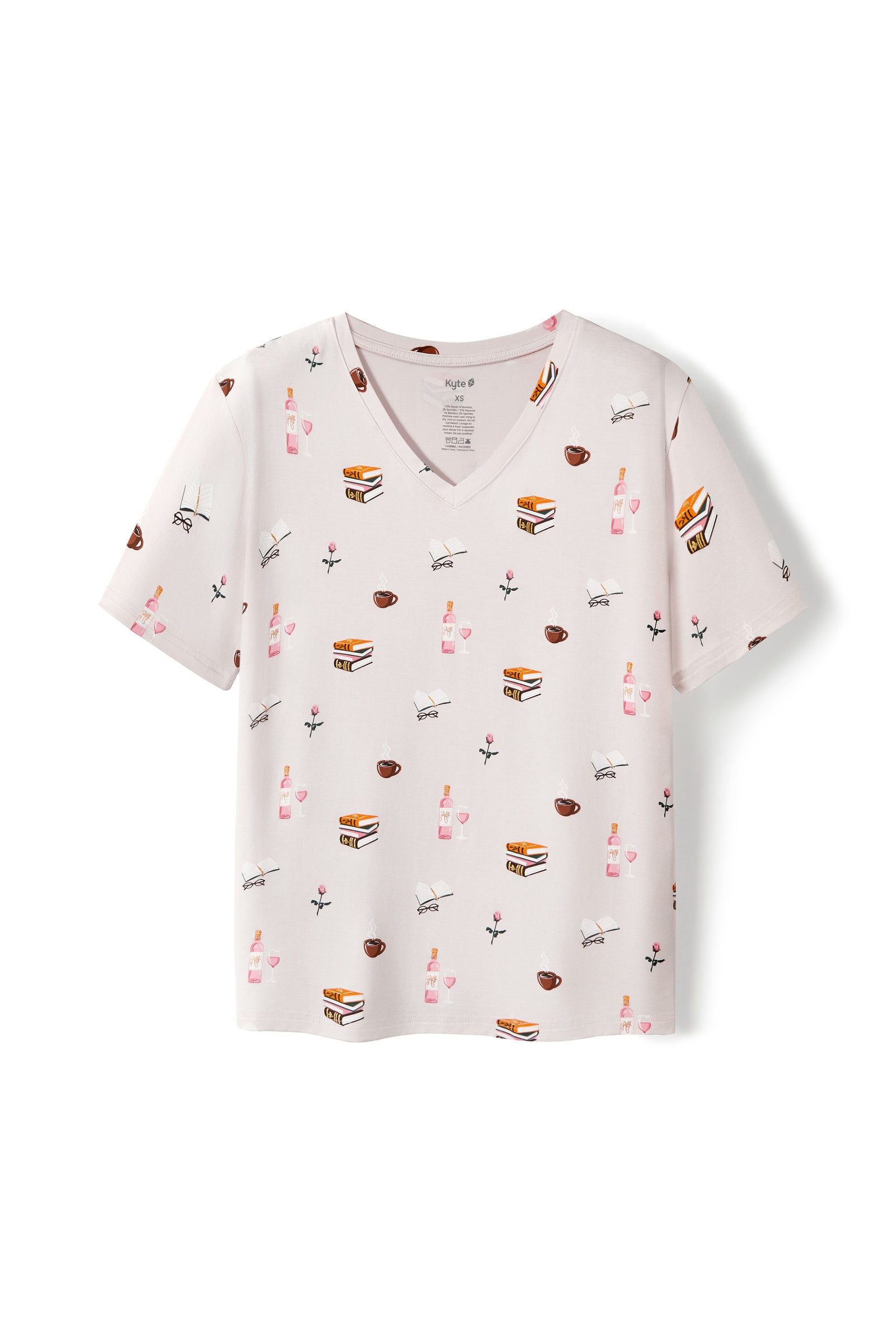 Women's Oversized V-Neck Tee in Book Club - Image 4