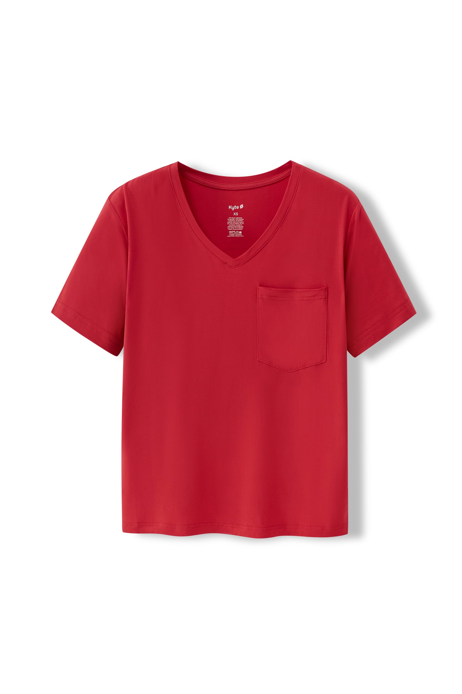 Women's Oversized V-Neck Tee in Cardinal - Image 4
