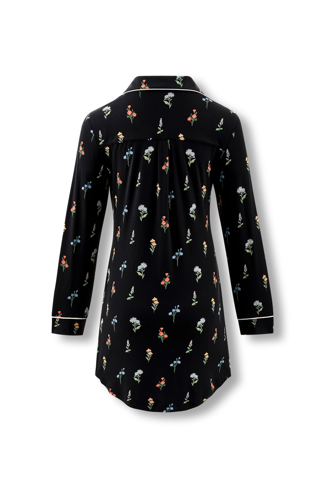 Long Sleeve Women’s Nightshirt in Midnight Wildflower - Image 6