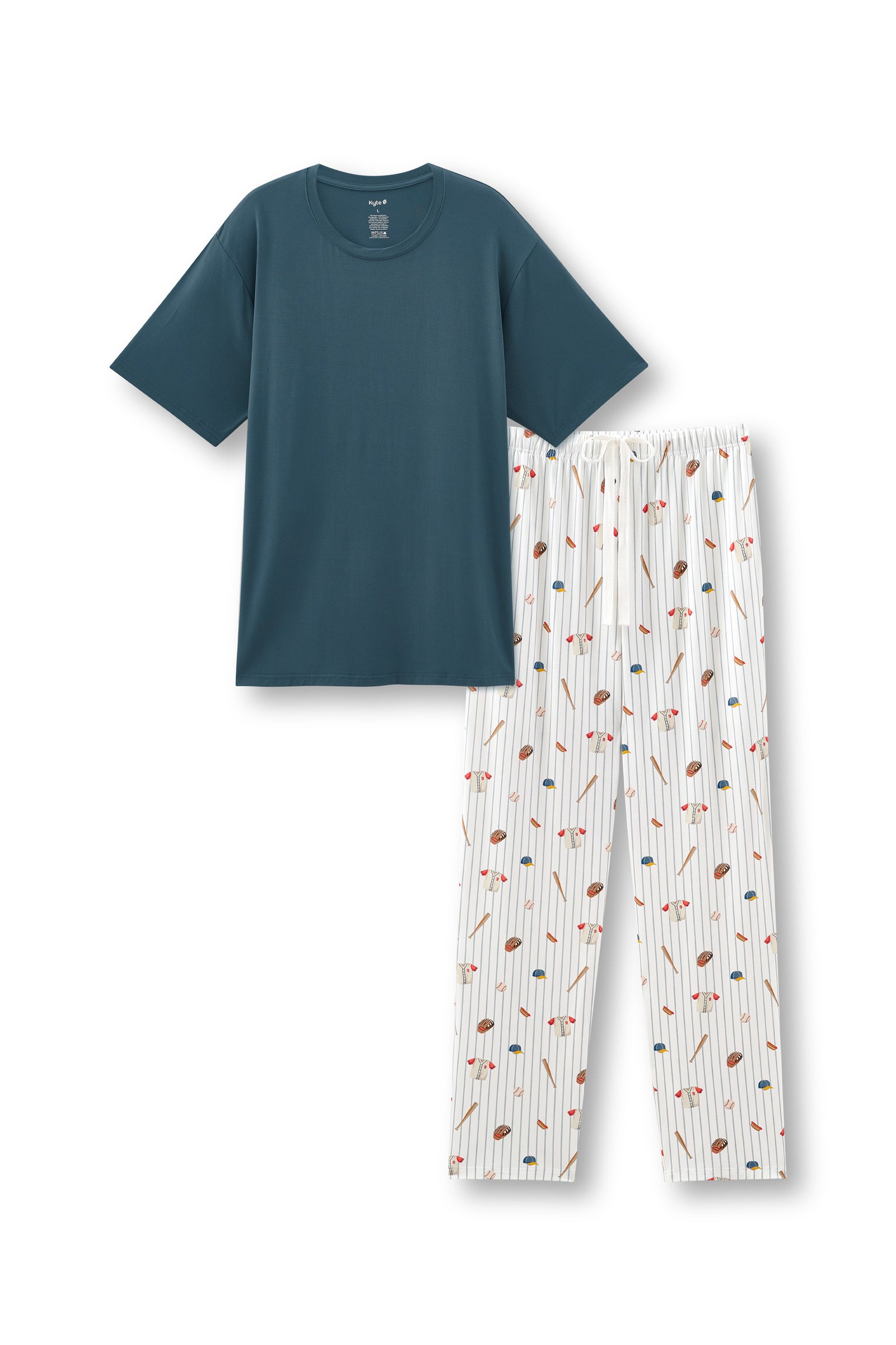 Men's Short Sleeve & Pant PJ Set in Home Run - Image 4