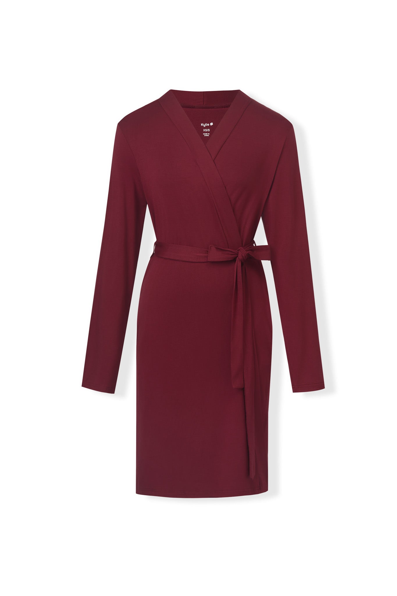 Women's Lounge Robe in Burgundy - Image 5