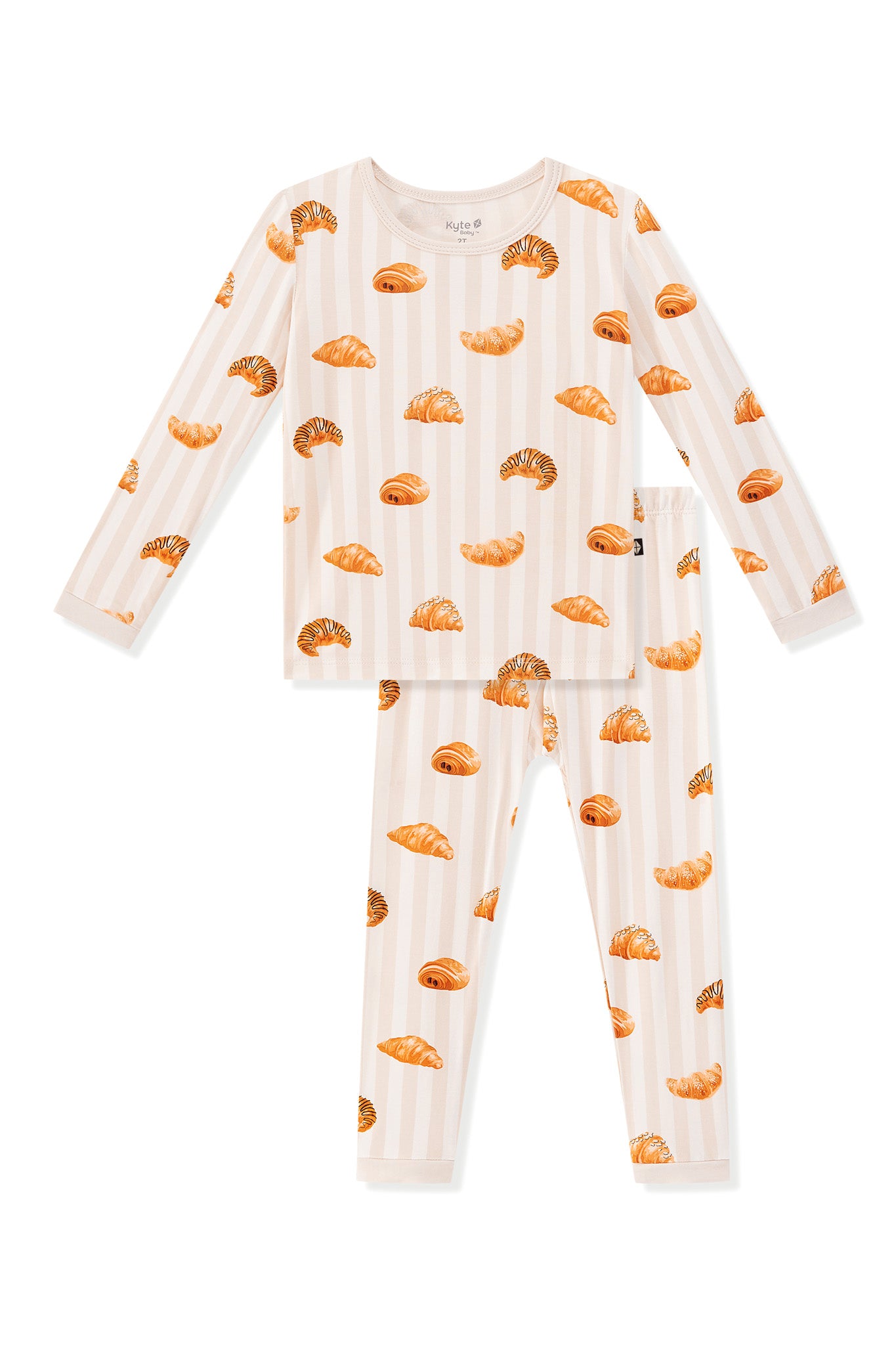 Long Sleeve Pajamas in Croissant - Image 2