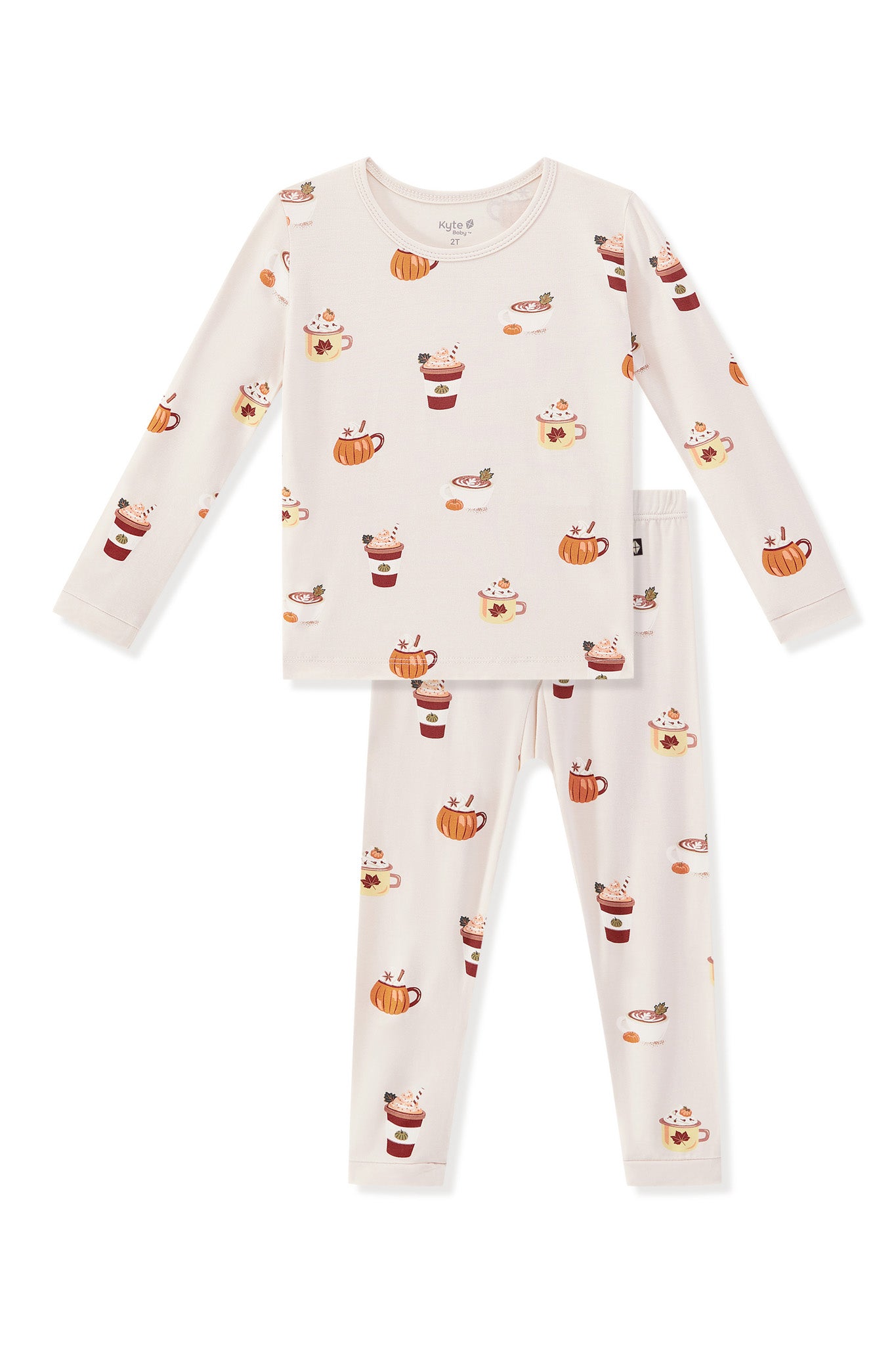 Long Sleeve Pajamas in Pumpkin Spice Latte - Image 2
