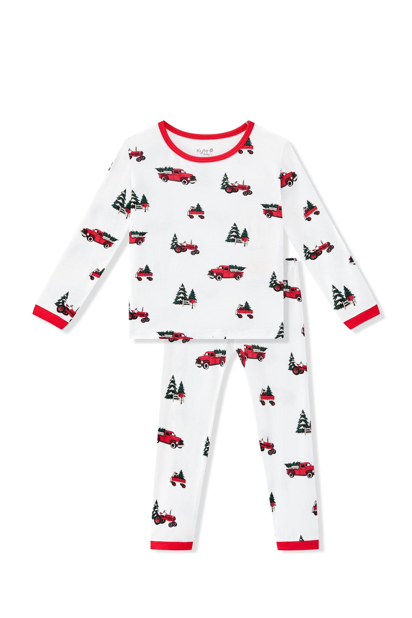 Long Sleeve Pajamas in Holiday Tree Farm - Image 2
