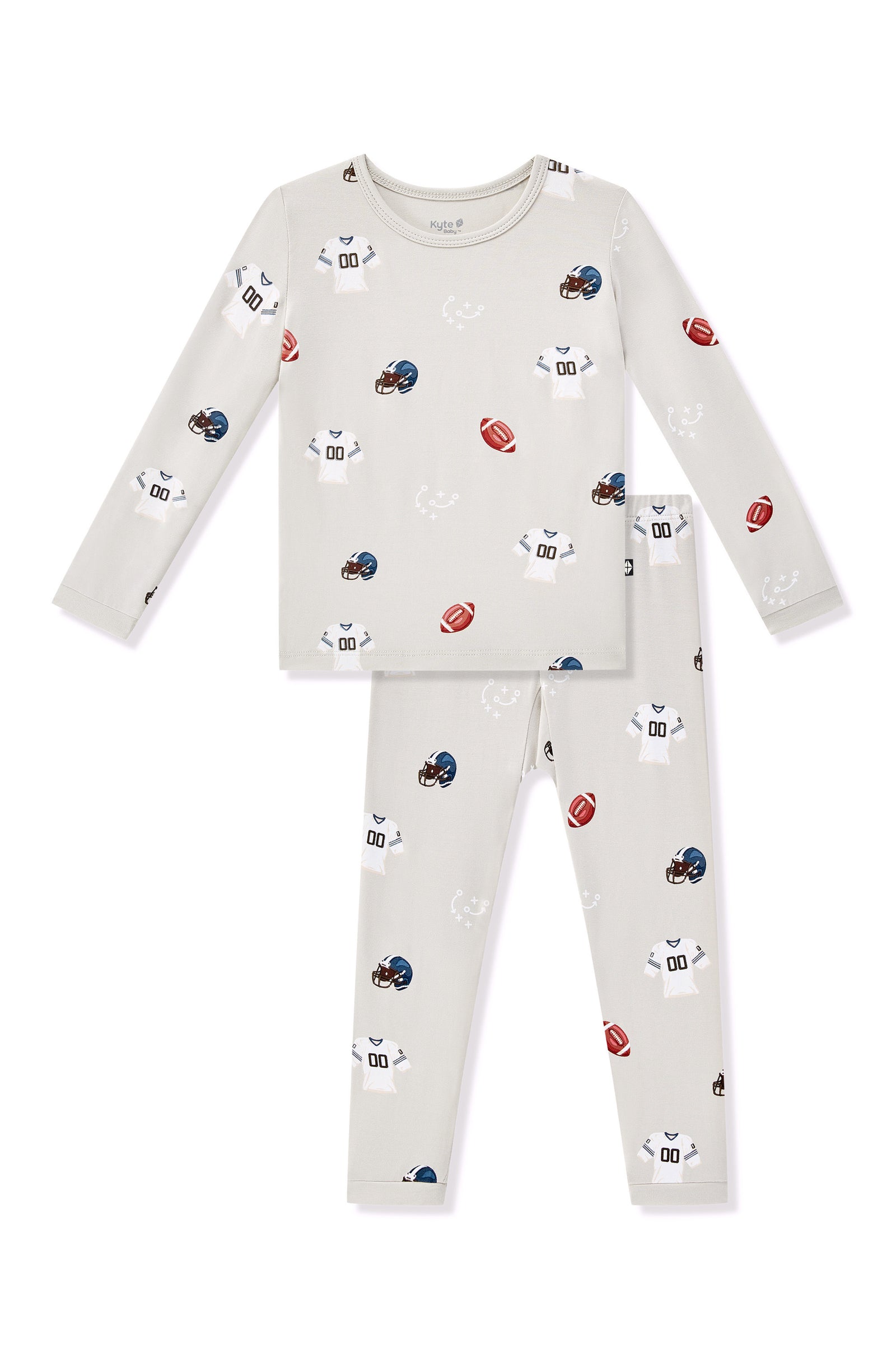 Long Sleeve Pajamas in Vintage Football - Image 2