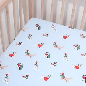Crib Sheet in Holiday Pups