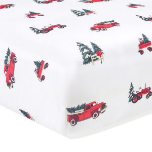 Crib Sheet in Holiday Tree Farm