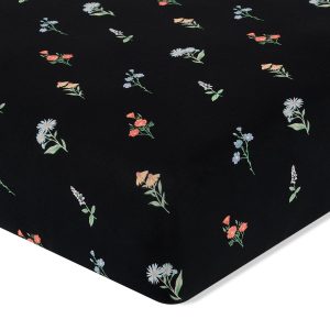 Crib Sheet in Midnight Wildflower