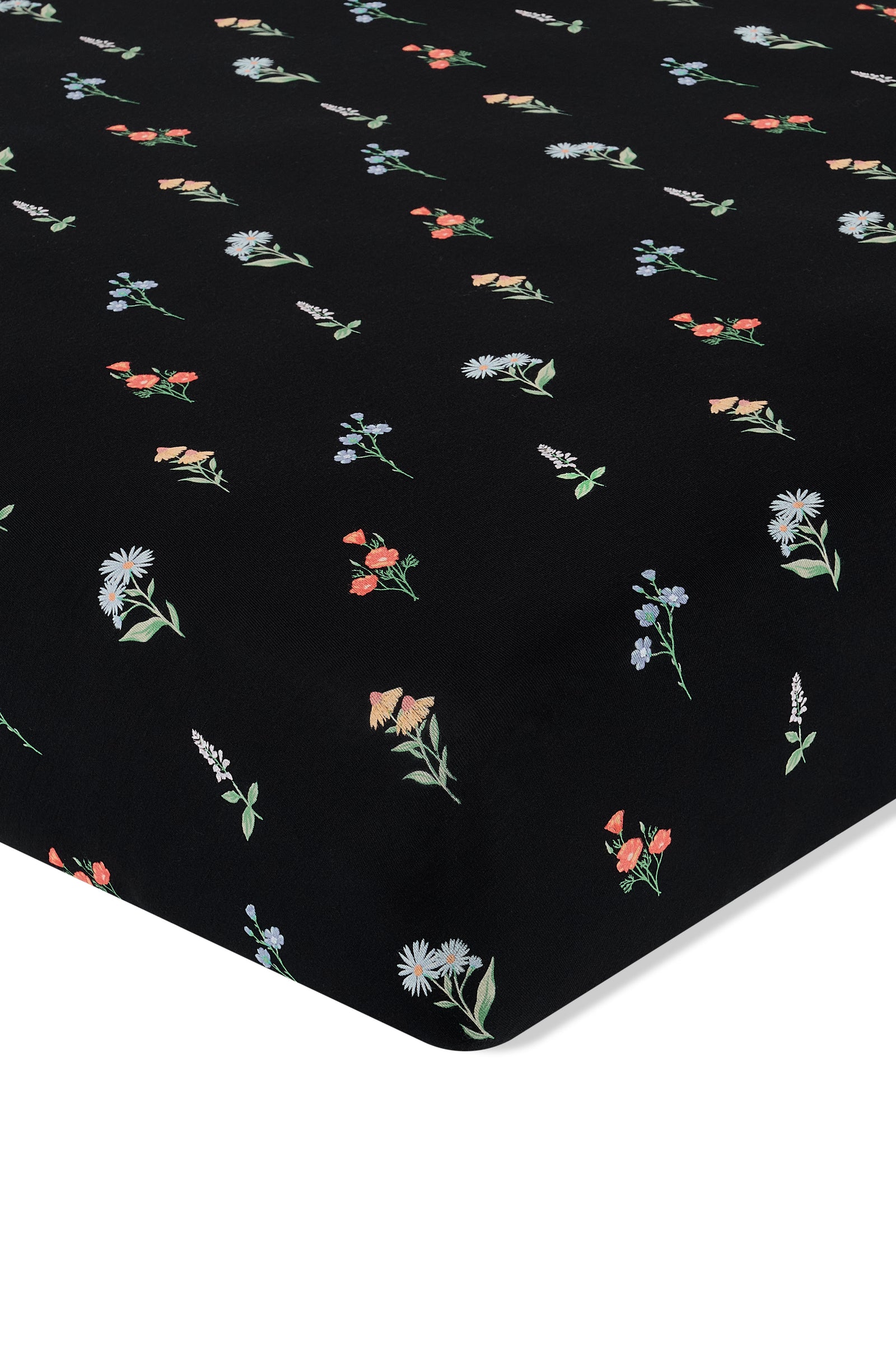 Crib Sheet in Midnight Wildflower