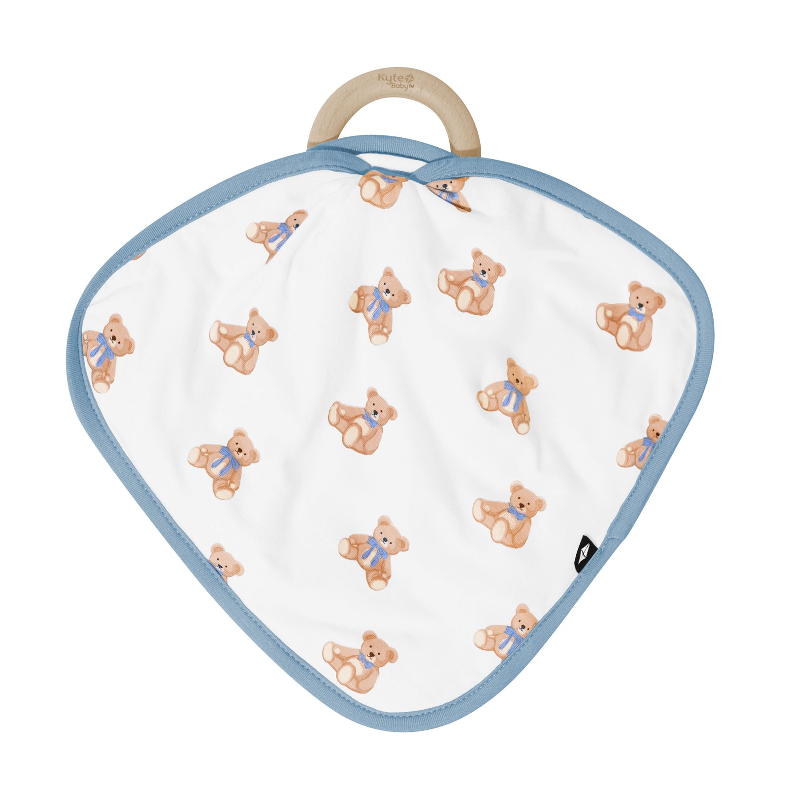 Lovey in Teddy Bear with Removable Wooden Teething Ring - Image 2