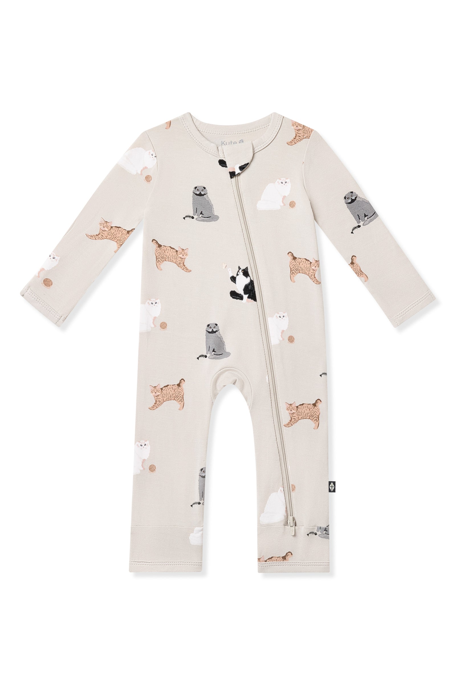Zippered Romper in Fluffy Cat - Image 2