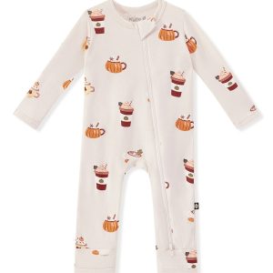 Zippered Romper in Pumpkin Spice Latte