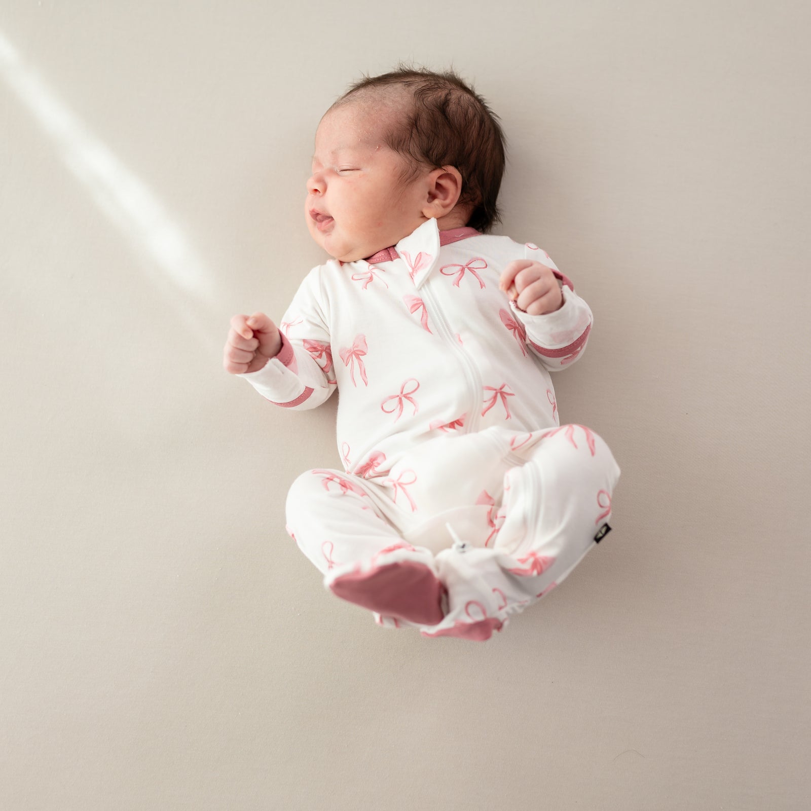 Zippered Footie in Bow - Image 6
