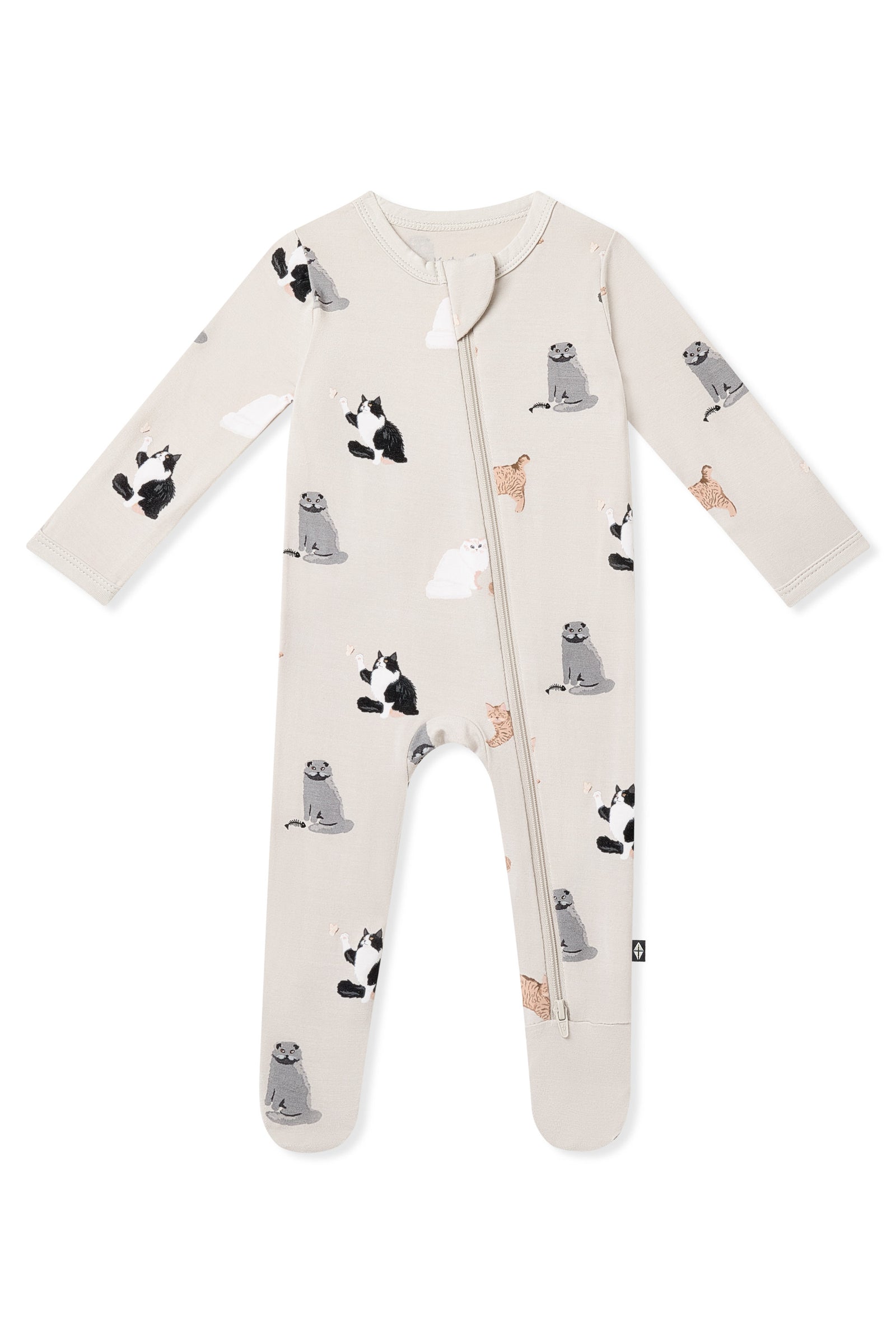 Zippered Footie in Fluffy Cat - Image 2