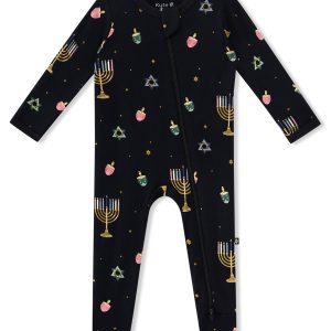 Zippered Footie in Hanukkah Nights