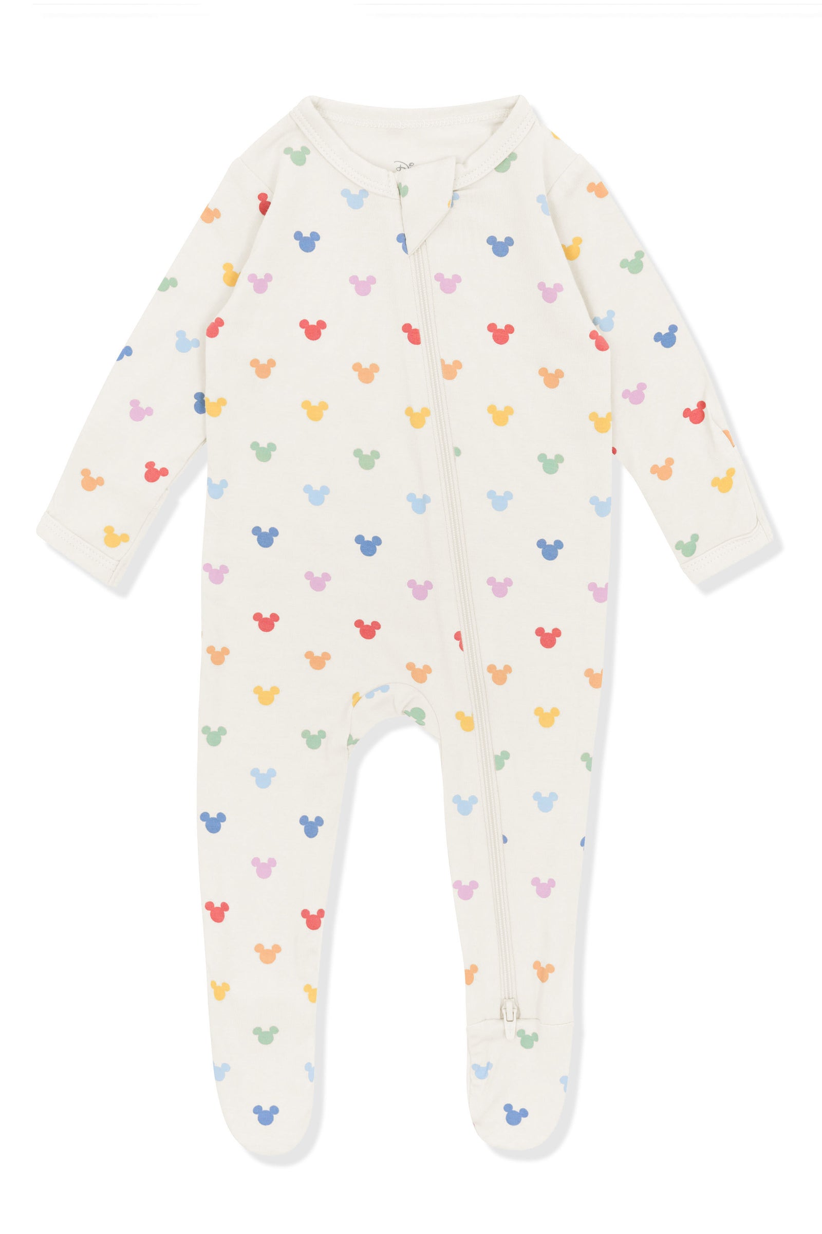 Zippered Footie in Pastel Mickey Mouse - Image 2