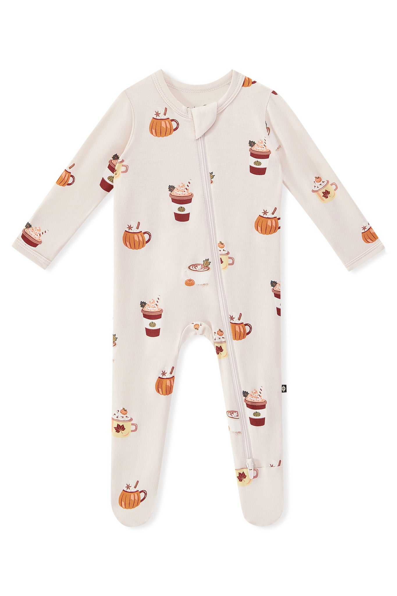 Zippered Footie in Pumpkin Spice Latte - Image 2
