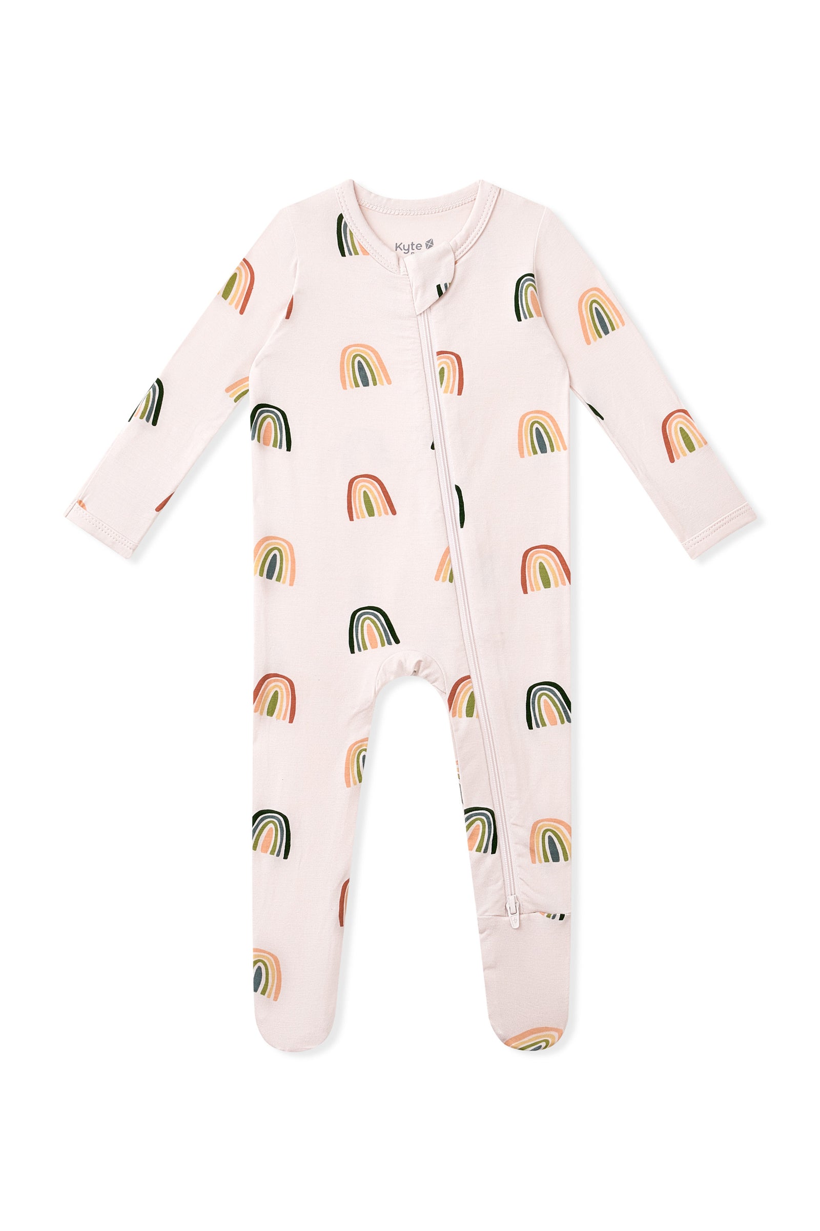 Zippered Footie in Retro Rainbow - Image 2