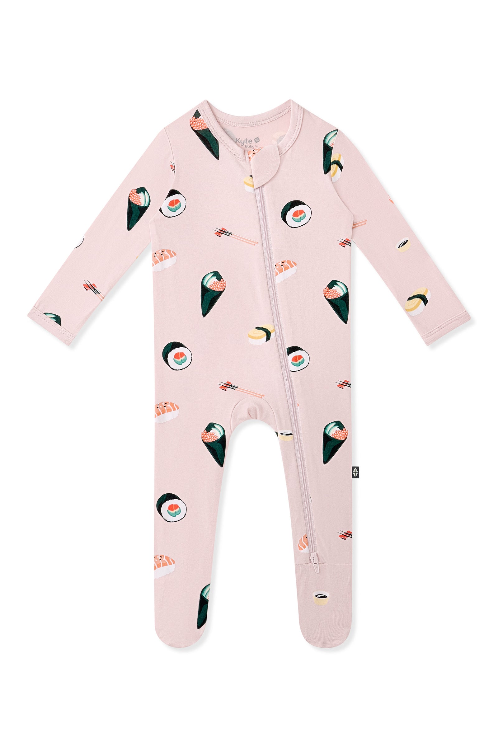 Zippered Footie in Blush Sushi - Image 2