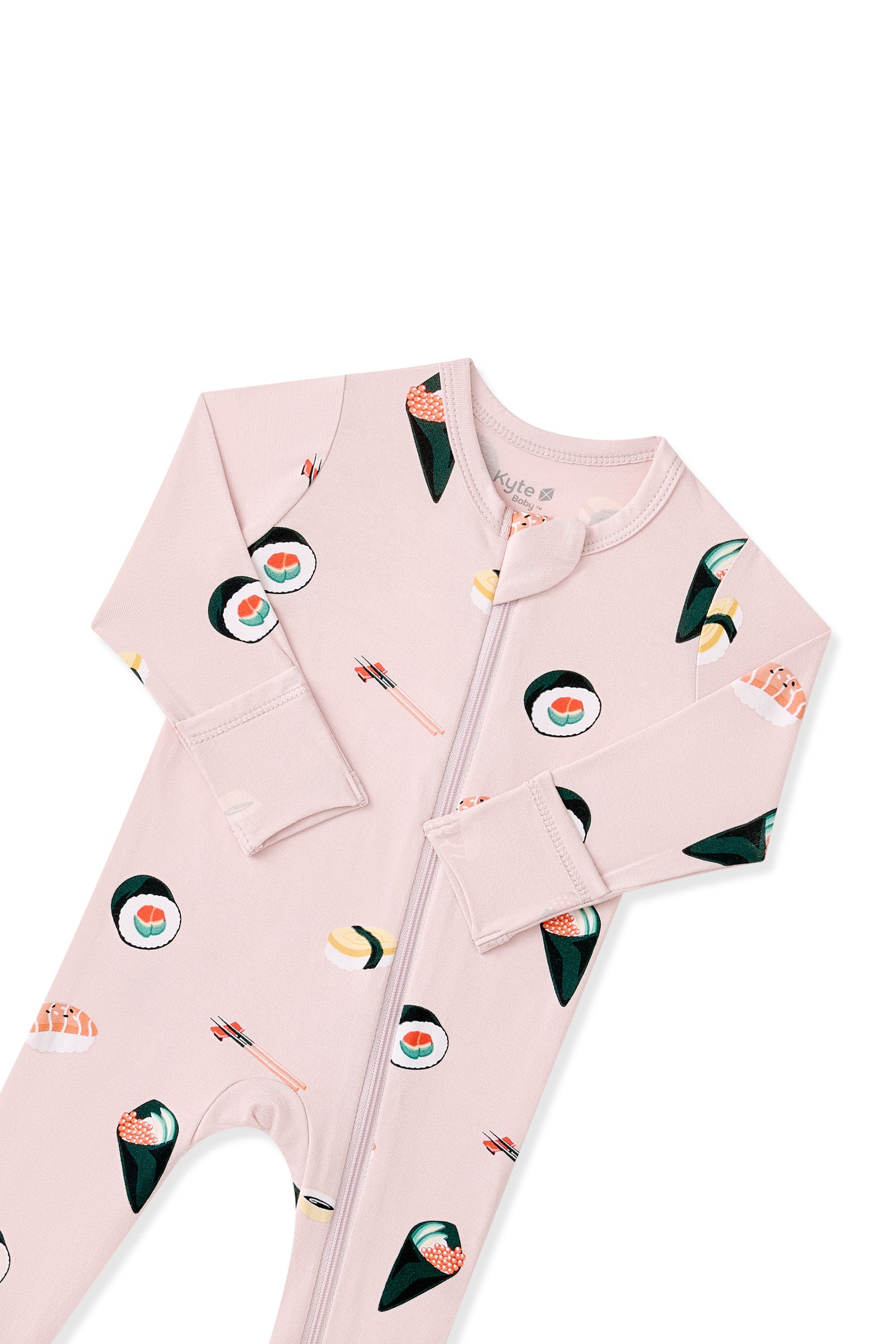Zippered Footie in Blush Sushi - Image 6
