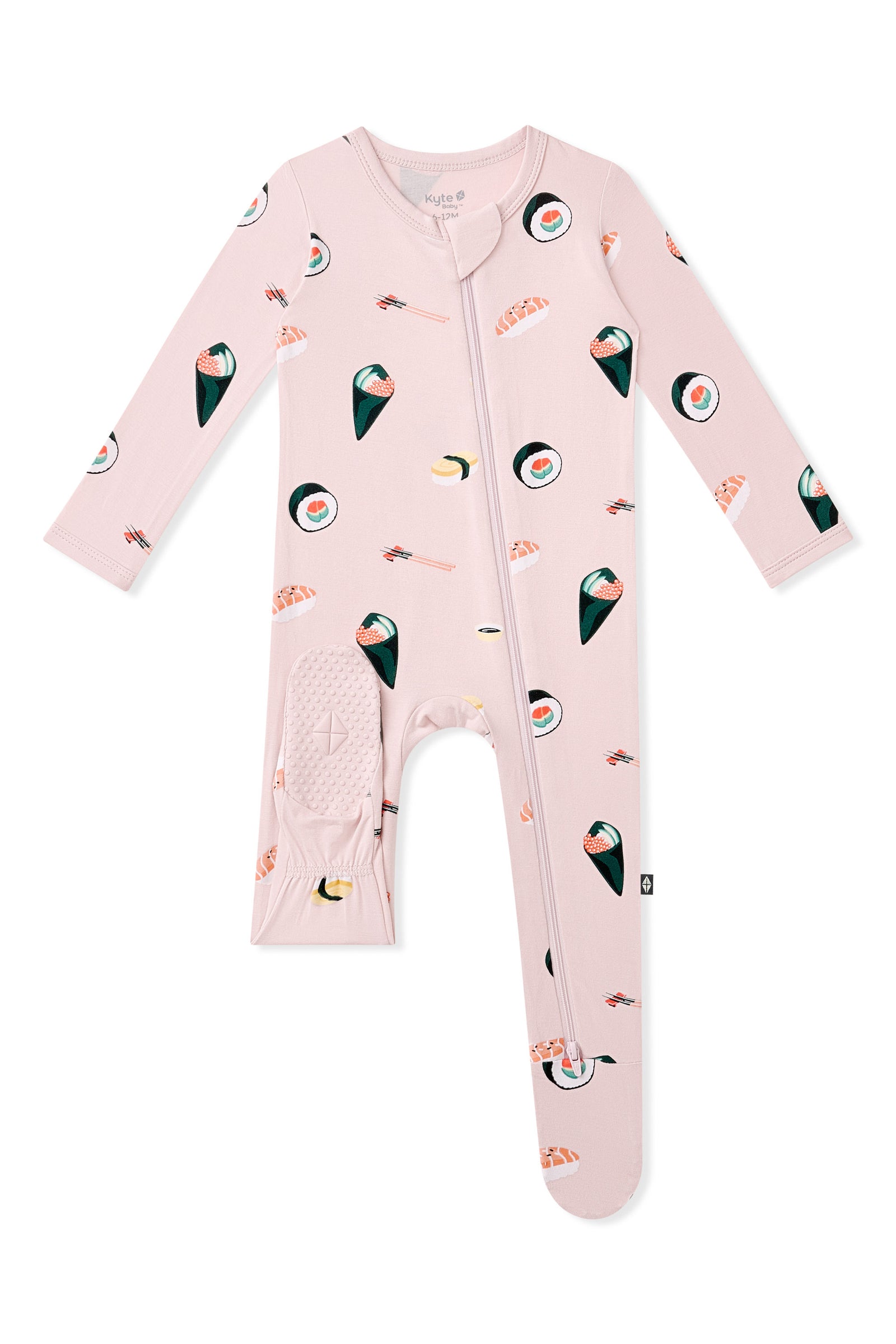 Zippered Footie in Blush Sushi - Image 7